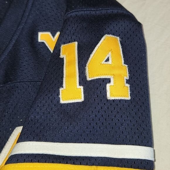 WEST VIRGINIA MOUNTAINEERS #14 YOUTH Football Sewn Jersey XL 20 Colosseum - Picture 4 of 12